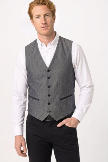 Denim Waistcoat, Black & Grey