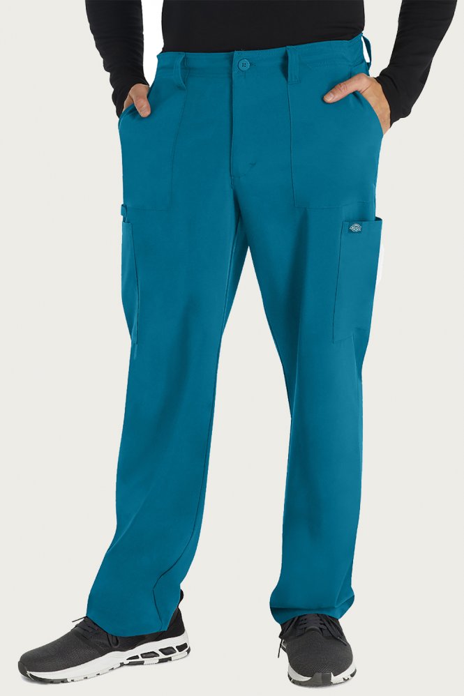 Dickies EDS Essentials Men's Natural Rise Drawstring Scrub Trousers, Caribbean Blue
