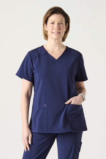 Dickies EDS Essentials V-Neck Scrub Top, Navy Features