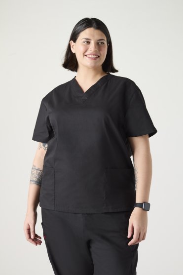 Dickies EDS Signature Women's V-Neck Scrub Top, Black