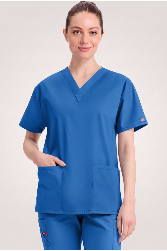 Dickies EDS Signature Women's V-Neck Scrub Top, Royal