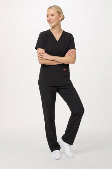 Dickies Medical Unisex Scrub Top and Trouser Set, Black