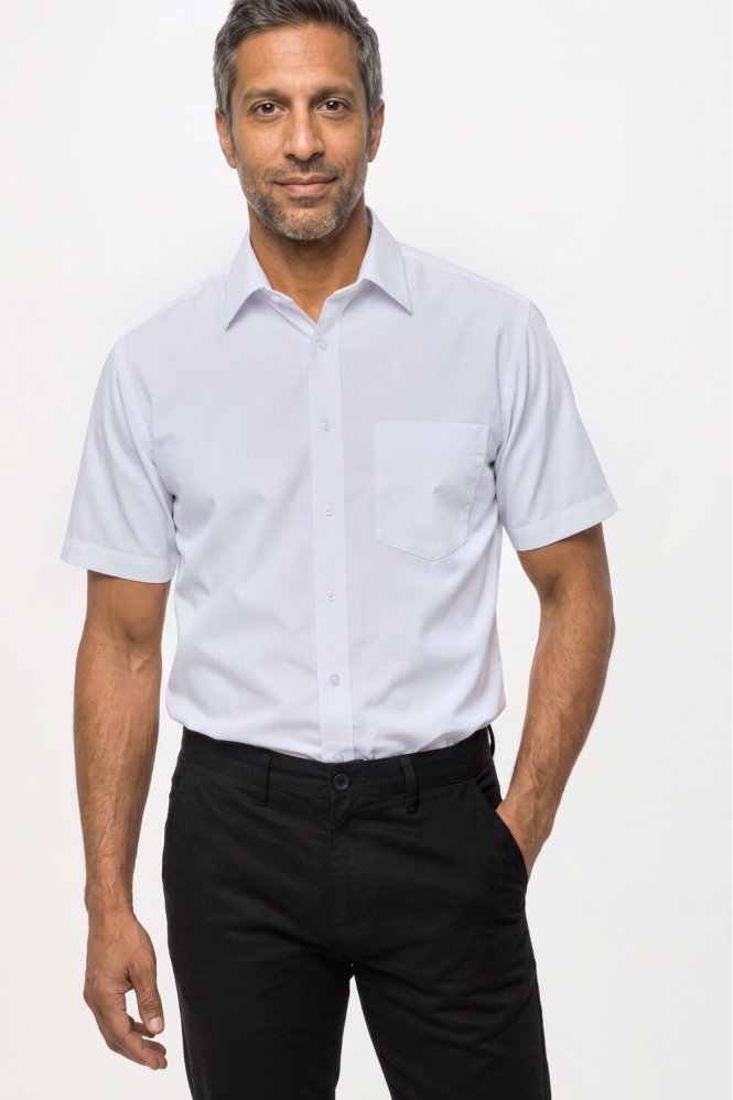 Disley Mens Regular Short Sleeve Shirt, White