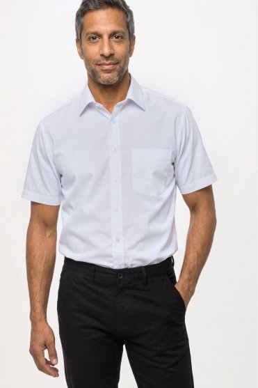Disley Mens Regular Short Sleeve Shirt, White