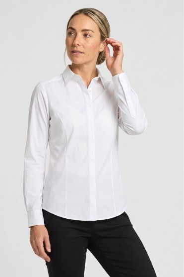 Disley Women's Orla Stretch Long Sleeve Shirt, White