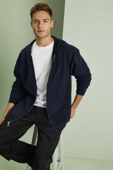 Gildan Men's Full Zip Hoodie, Navy