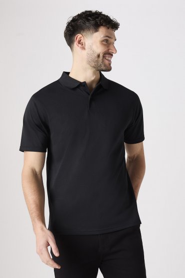 Henbury Men's Coolplus Polo Shirt, Black