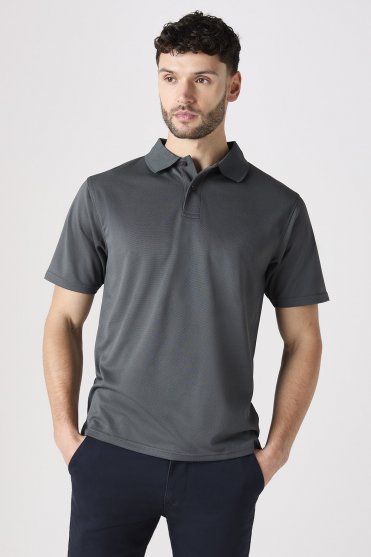 Henbury Men's Coolplus Polo Shirt, Charcoal