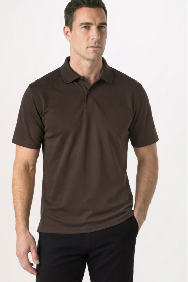 Henbury Men's Coolplus Polo Shirt, Chocolate