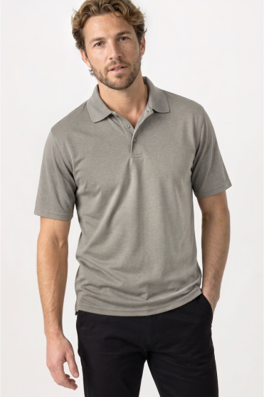 Henbury Men's Coolplus® Polo Shirt Heather Grey