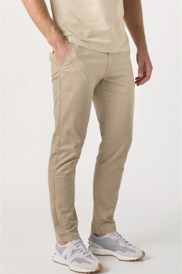 Henbury Men's Regular Stretch Chino's, Stone