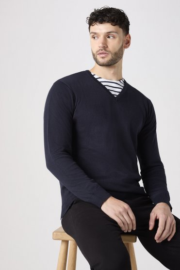 Henbury Men's V-Neck Jumper, Navy