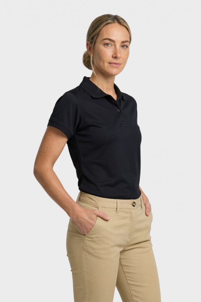 Henbury Women's Coolplus Polo Shirt, Black