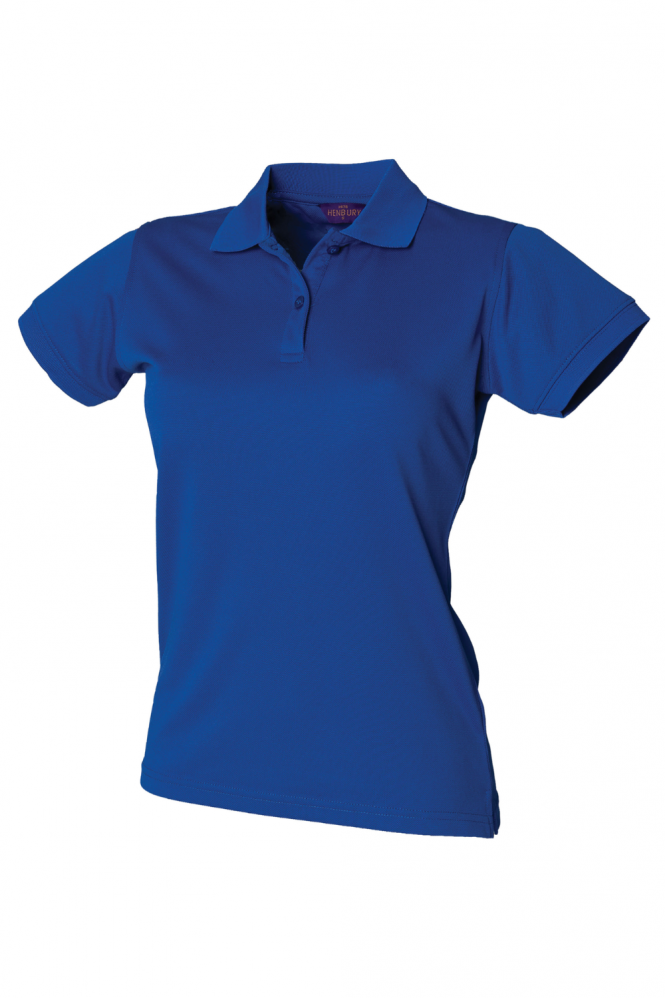 Henbury Women's Coolplus Polo Shirt, Royal Blue