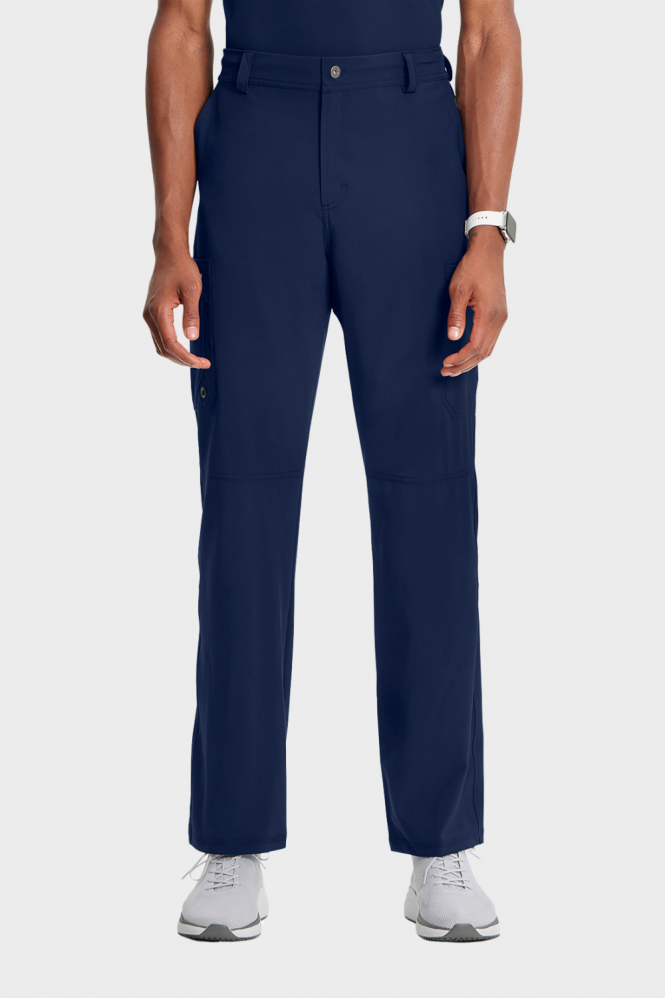 Infinity by Cherokee Men's Fly Front Low-Rise Cargo Scrub Trousers, Navy