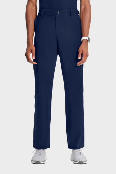Infinity by Cherokee Men's Fly Front Low-Rise Cargo Scrub Trousers, Navy