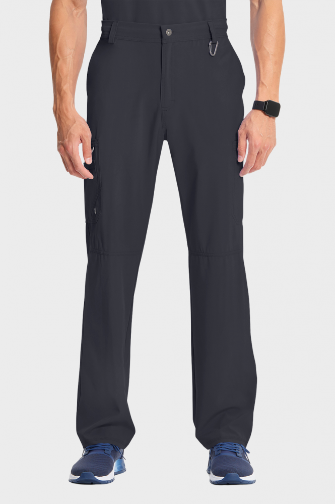 Infinity by Cherokee Men's Fly Front Scrub Trousers, Pewter