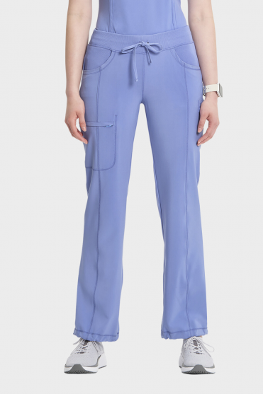 Infinity by Cherokee Women's Low Rise Straight Leg Drawstring Scrub Trousers, Ciel Blue