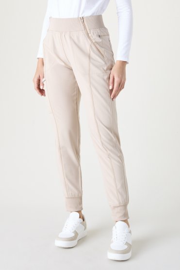 Infinity by Cherokee Women's Mid-Rise Five Pocket Jogger, Khaki