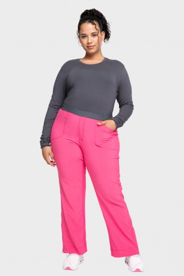 Infinity by Cherokee Women's Slim Pull-on Trouser, Carmine Pink