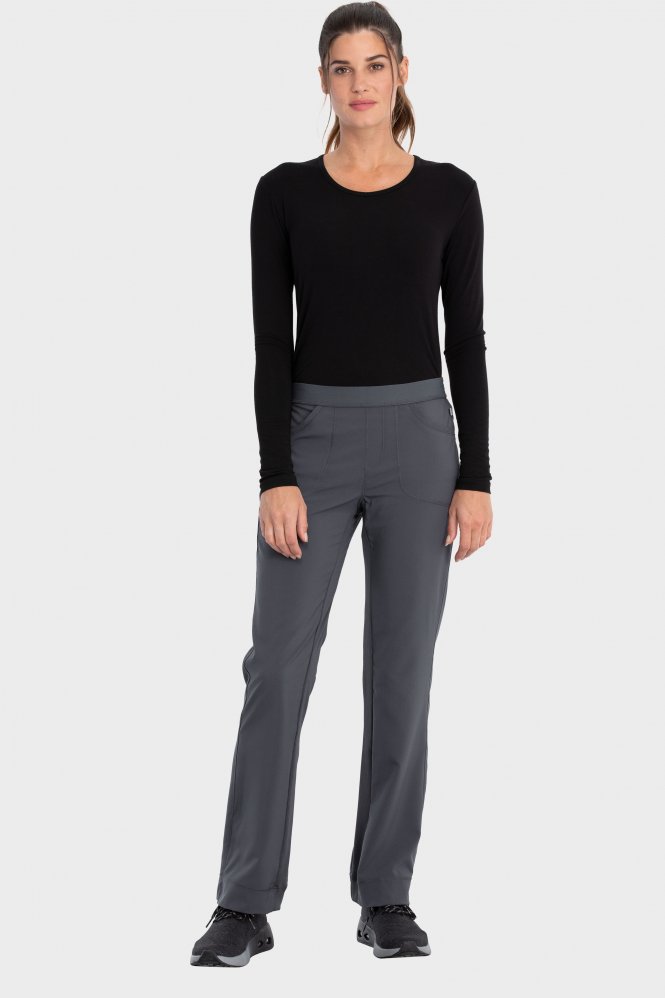 Infinity by Cherokee Women's Slim Pull-on Trouser, Pewter