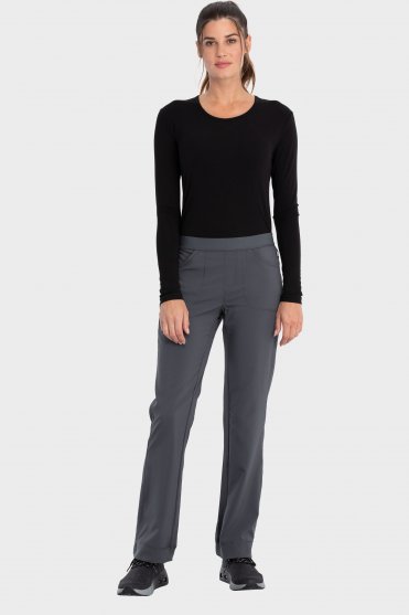 Infinity by Cherokee Women's Slim Pull-on Trouser, Pewter