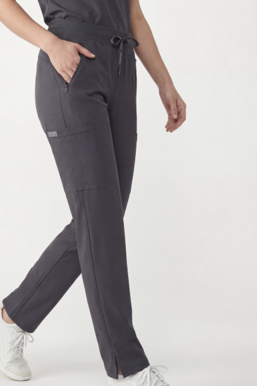 Med Couture Insight Women's Insight Straight Leg Trouser with Zip Pockets, Pewter