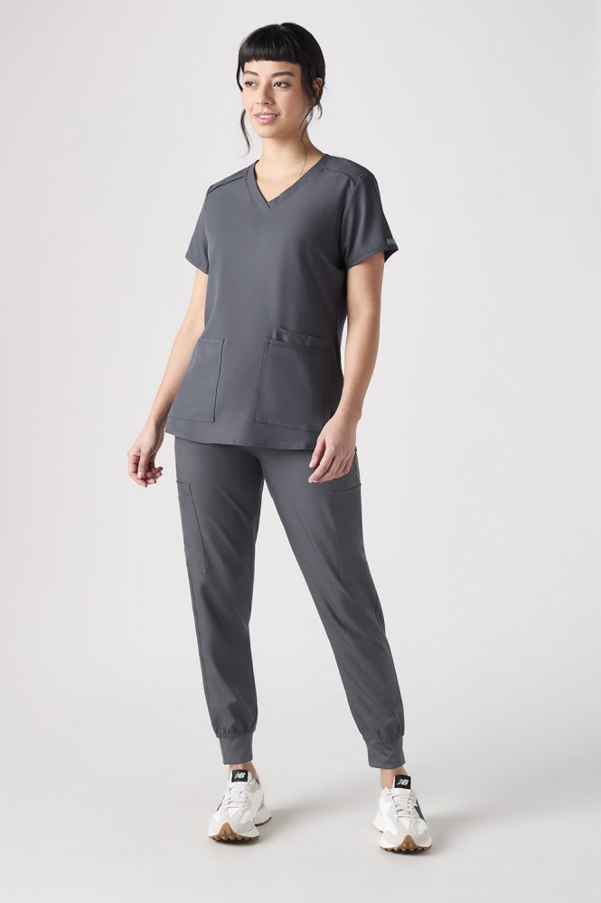 Med Couture Insight Women's Six Pocket Jogger, Pewter