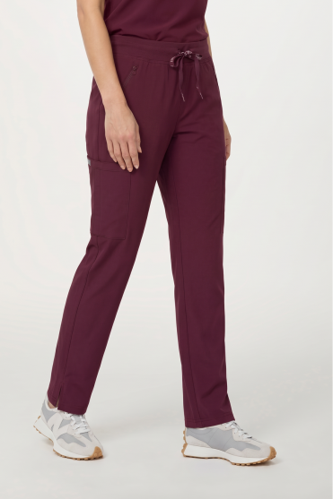 Med Couture Insight Women's Straight Leg Trouser with Zip Pockets, Wine