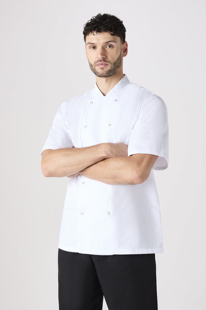 Orbit International Unisex Short Sleeve Chef Jacket, White