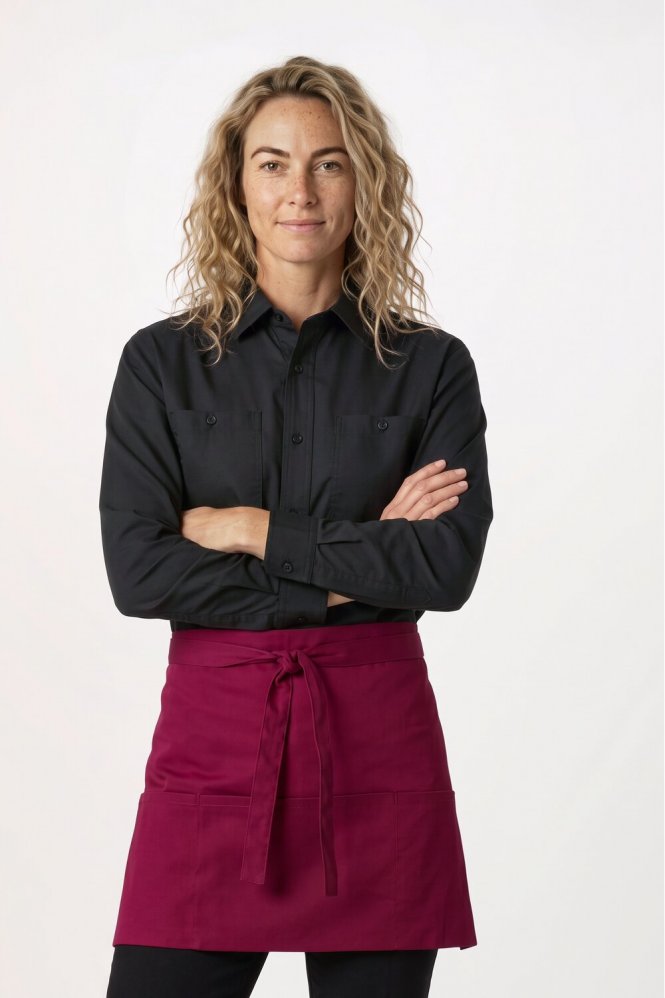 Premier Colours 3 Pocket Apron, Burgundy