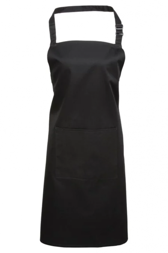 Premier Colours Bib Apron with Pocket, Black