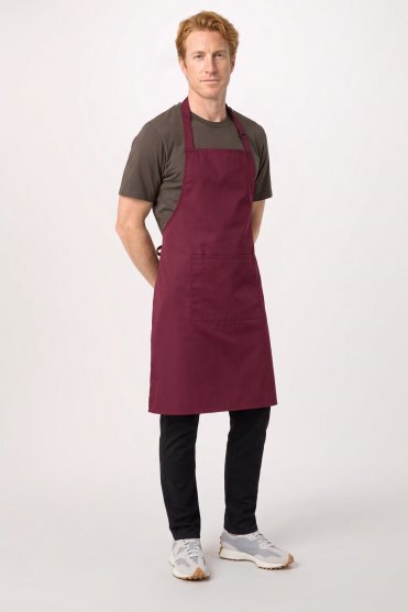 Premier Colours Bib Apron with Pocket, Burgundy