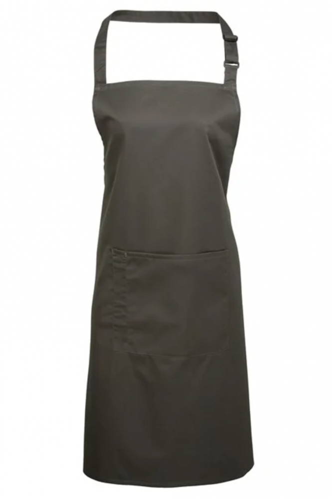 Premier Colours Bib Apron with Pocket, Dark Grey