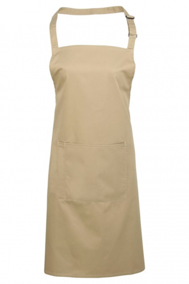 Premier Colours Bib Apron with Pocket, Khaki