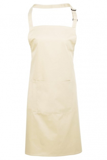 Premier Colours Bib Apron with Pocket, Natural