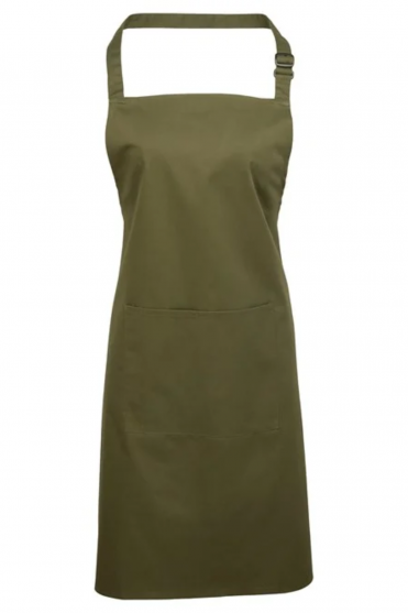 Premier Colours Bib Apron with Pocket, Olive