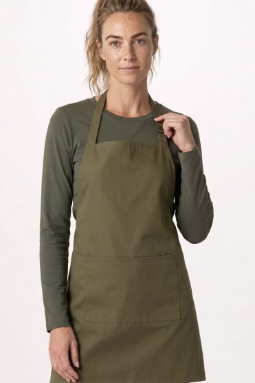 Premier Colours Bib Apron with Pocket, Olive