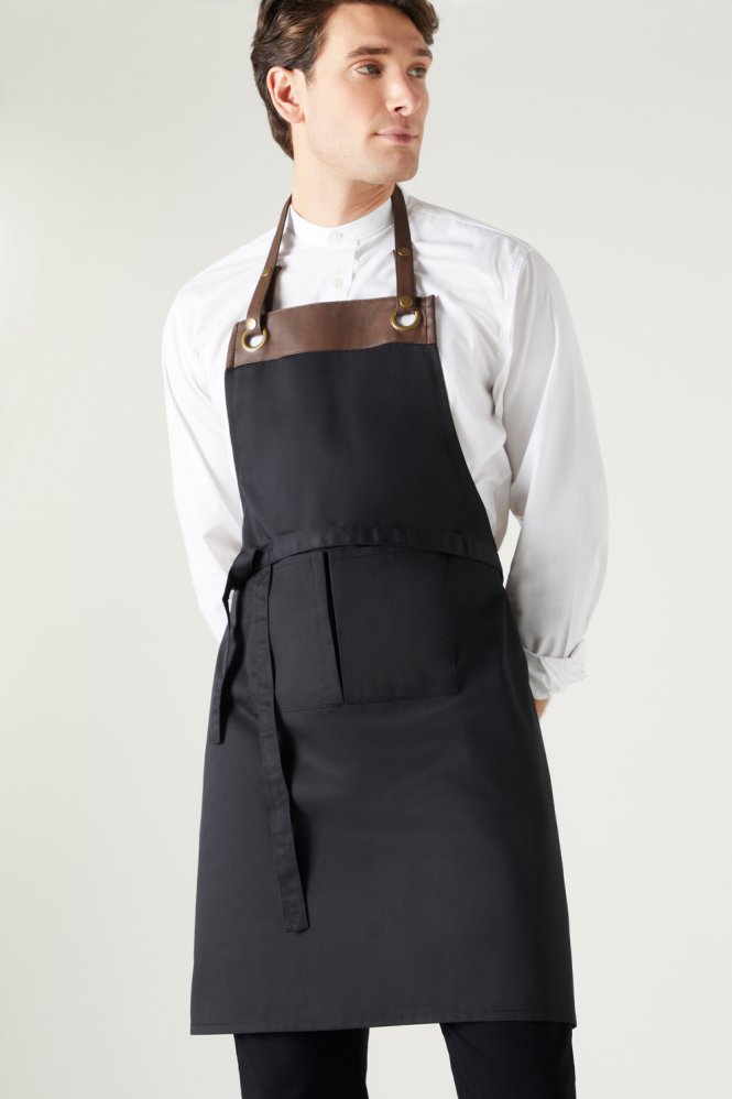 Premier Espresso Unisex Bib Apron, Black/Brown