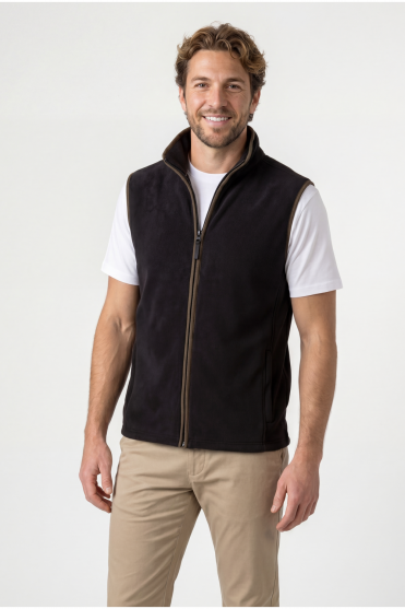 Premier Men's Artisan Fleece Gilet, Black