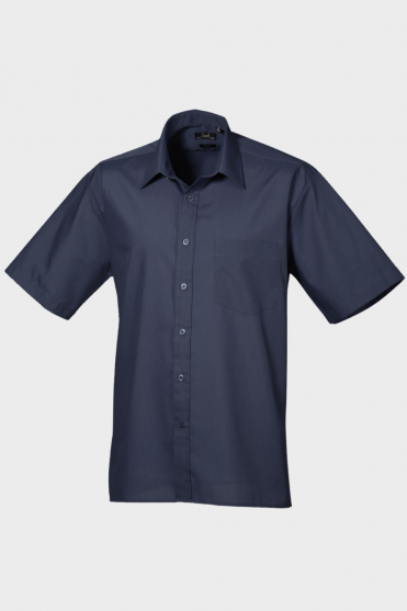 Premier Men's Short Sleeve Poplin Shirt Navy
