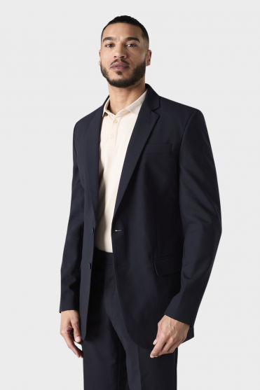 Qualitas Men's Suit Jacket, Modern Fit, Long Length, Dark Navy
