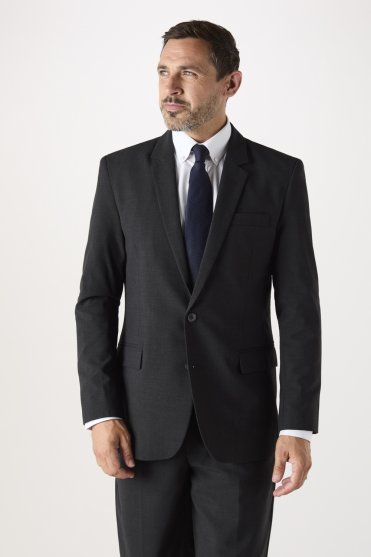 Qualitas Men's Suit Jacket, Modern Fit, Regular Length, Charcoal