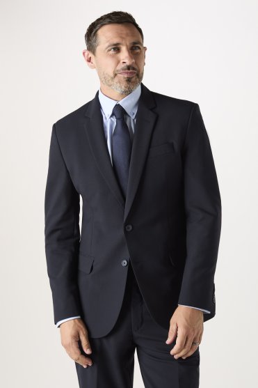 Qualitas Men's Suit Jacket, Modern Fit, Regular Length, Dark Navy