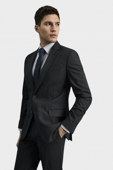 Qualitas Men's Suit Jacket, Modern Fit, Tall Length, Charcoal