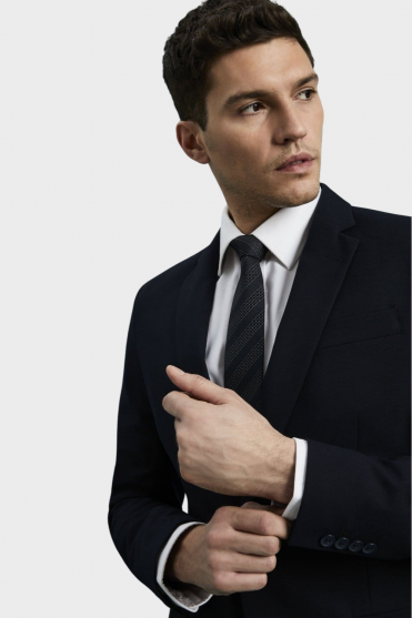 Qualitas Men's Suit Jacket Tailored Fit, Tall Length, Dark Navy