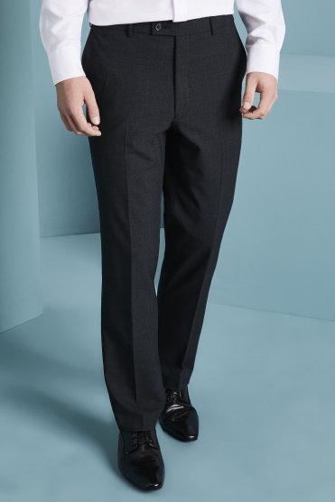 Qualitas Men's Suit Trousers, Tailored Fit, Tall Length, Charcoal