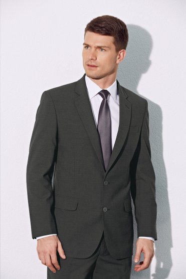 Qualitas Men's Two Button Jacket, Modern Fit, Charcoal