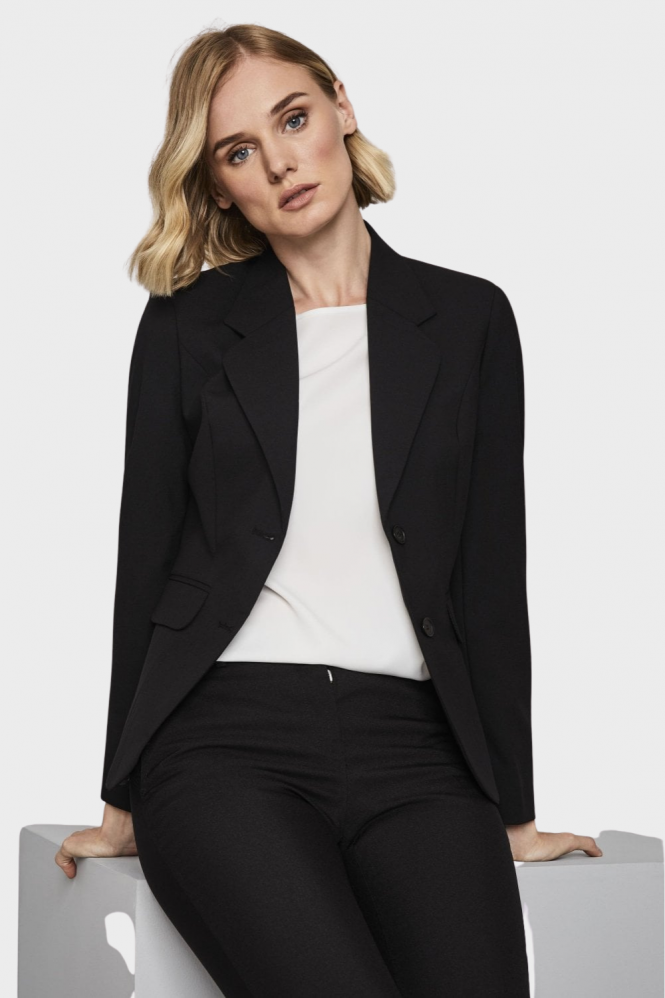 Qualitas Women's 2 Button Suit Jacket, Regular Fit, Black