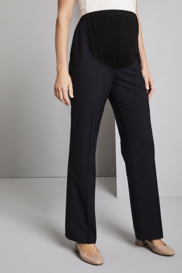 Qualitas Women's Maternity Polywool Parallel Leg Trousers, Navy